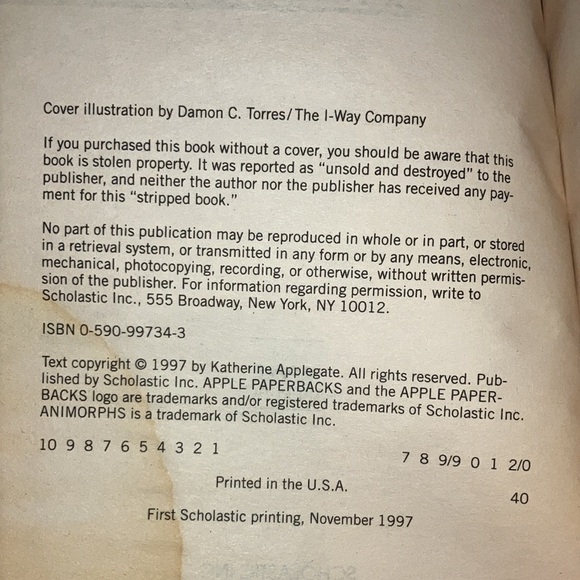 Vintage Animorphs children’s series- book #12 The Reaction - Picture 10 of 11